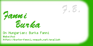 fanni burka business card